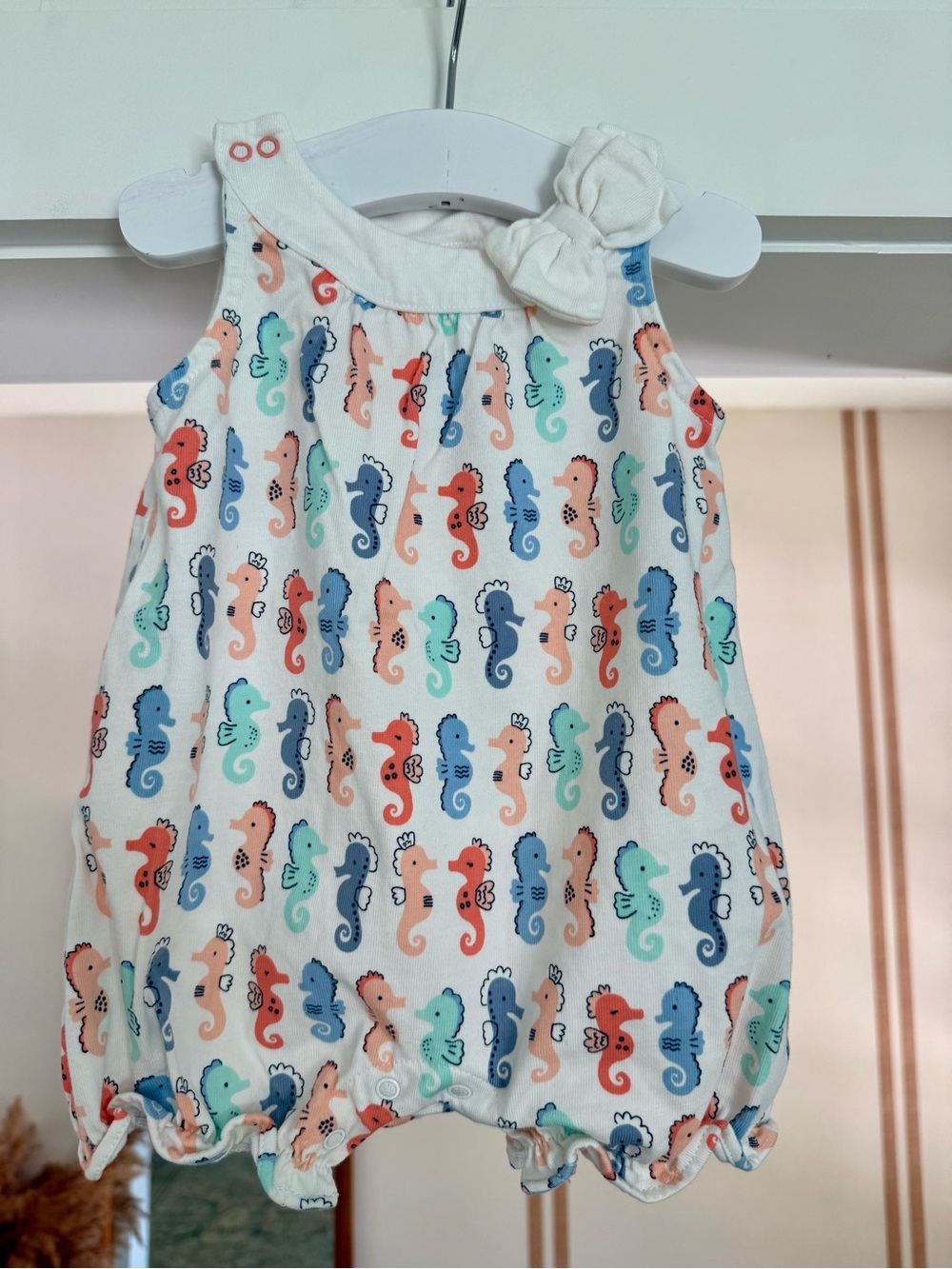 Gymboree Seahorse Romper Sz 3-6 Months EUC
